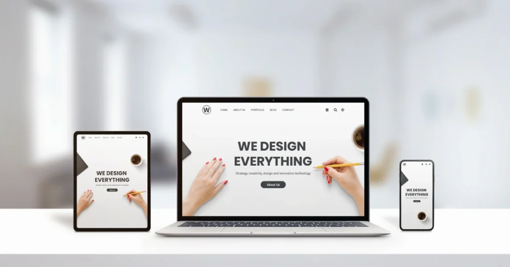 Professional website design displayed on laptop tablet and mobile phone - Flex Marketing
